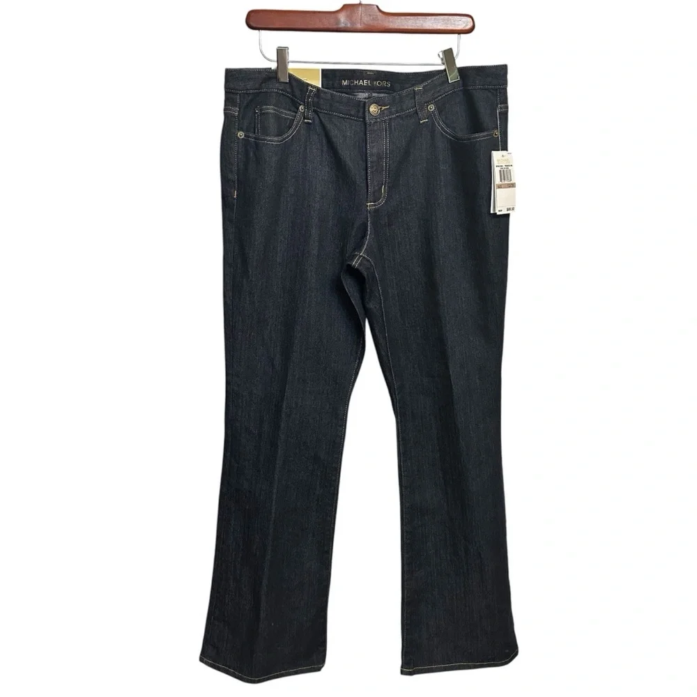 Michael Kors Women's Bootcut‎ Jeans Size 12 Dark Blue Stretch Denim